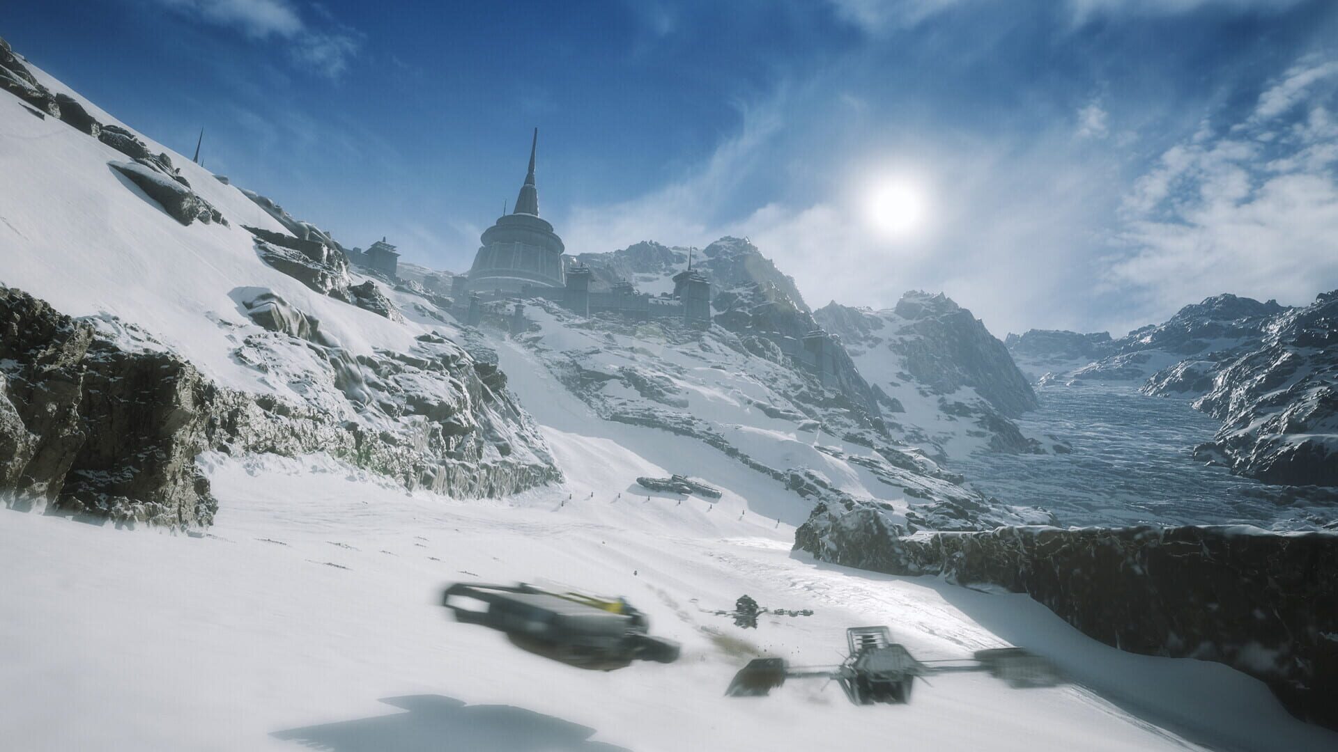 Star Wars Galactic Racer en course avec plusieurs speeders