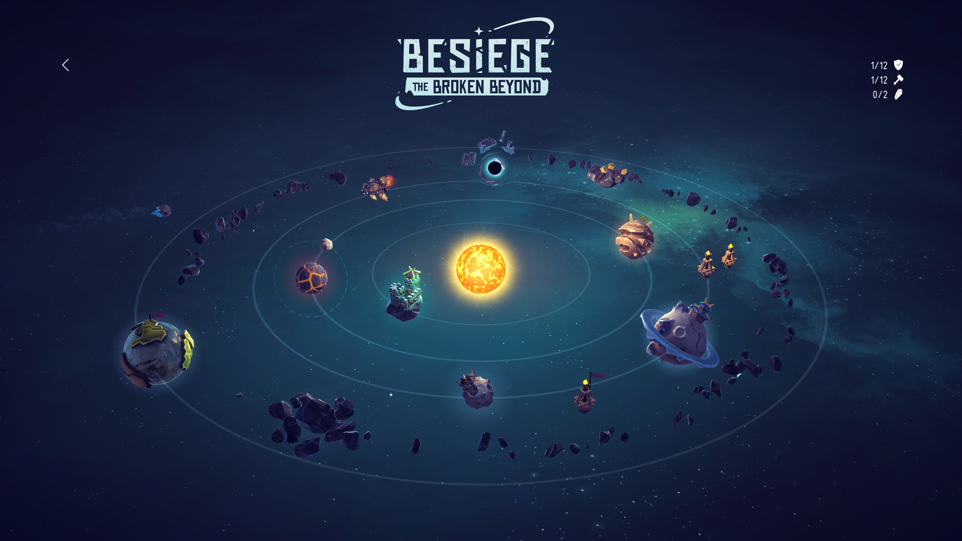 Screenshot de Besiege The Broken Beyond montrant une construction spatiale
