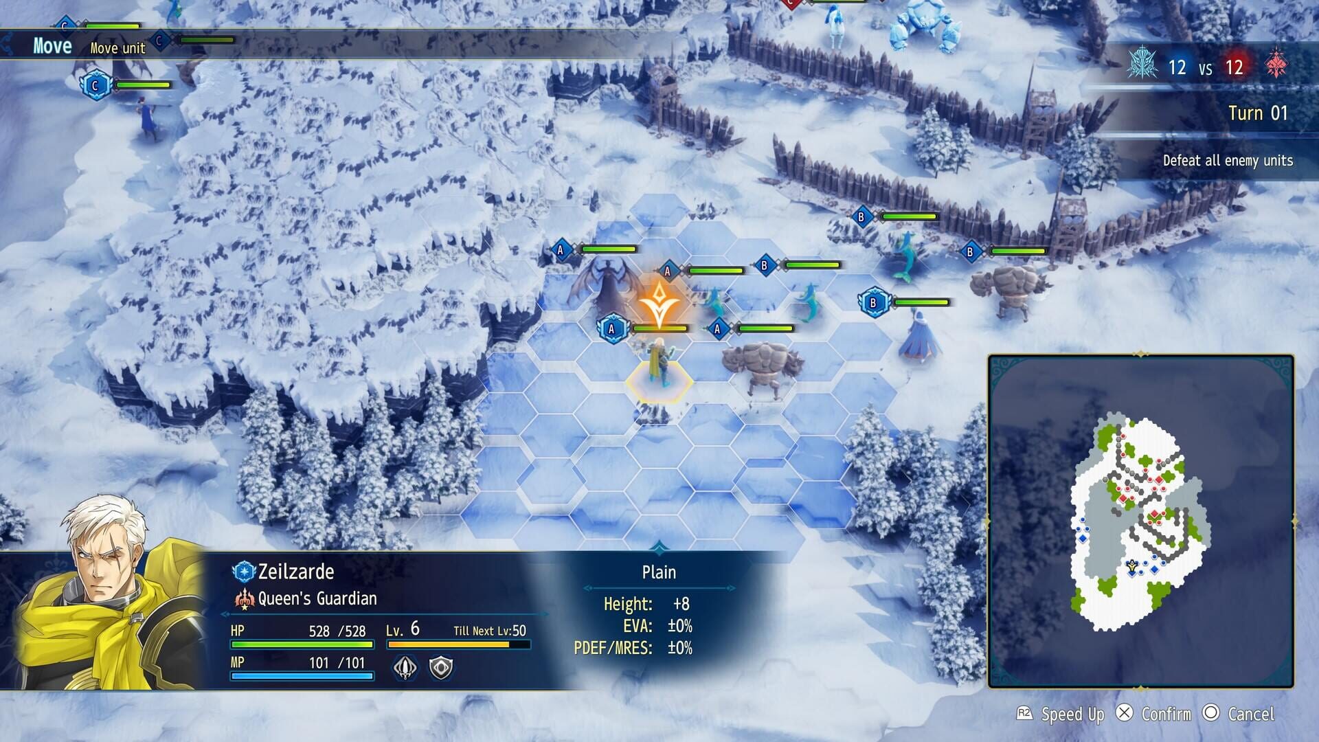 Combat tactique sur grille hexagonale dans Brigandine Abyss