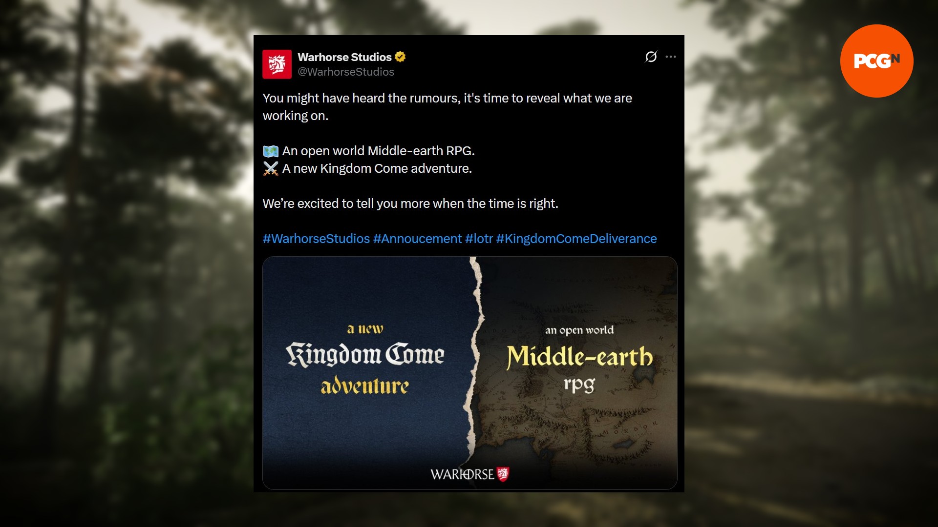 Annonce de Warhorse Studios pour un RPG Le Seigneur des Anneaux en monde ouvert