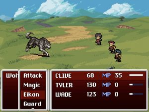 Capture officielle du demake SNES de Final Fantasy XVI par xvibit