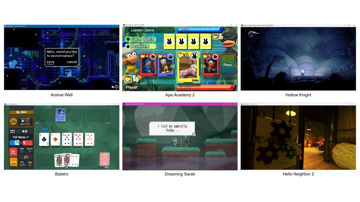 Animal Well, Ape Academy 2, Hollow Knight, Balatro, Dreaming Sarah et Hello Neighbor 2 en version PS5 lancés sur PC avec AnyPS5