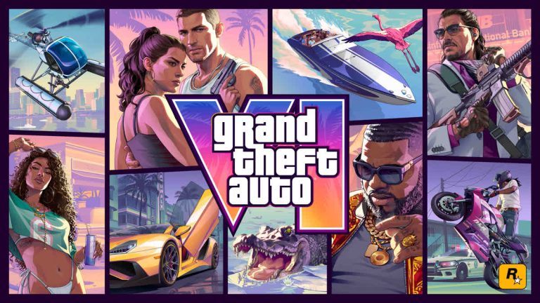 Illustration officielle GTA VI avec le logo Rockstar Games