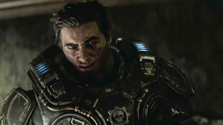 Soldat de Gears of War: E-Day dans une cinématique sombre