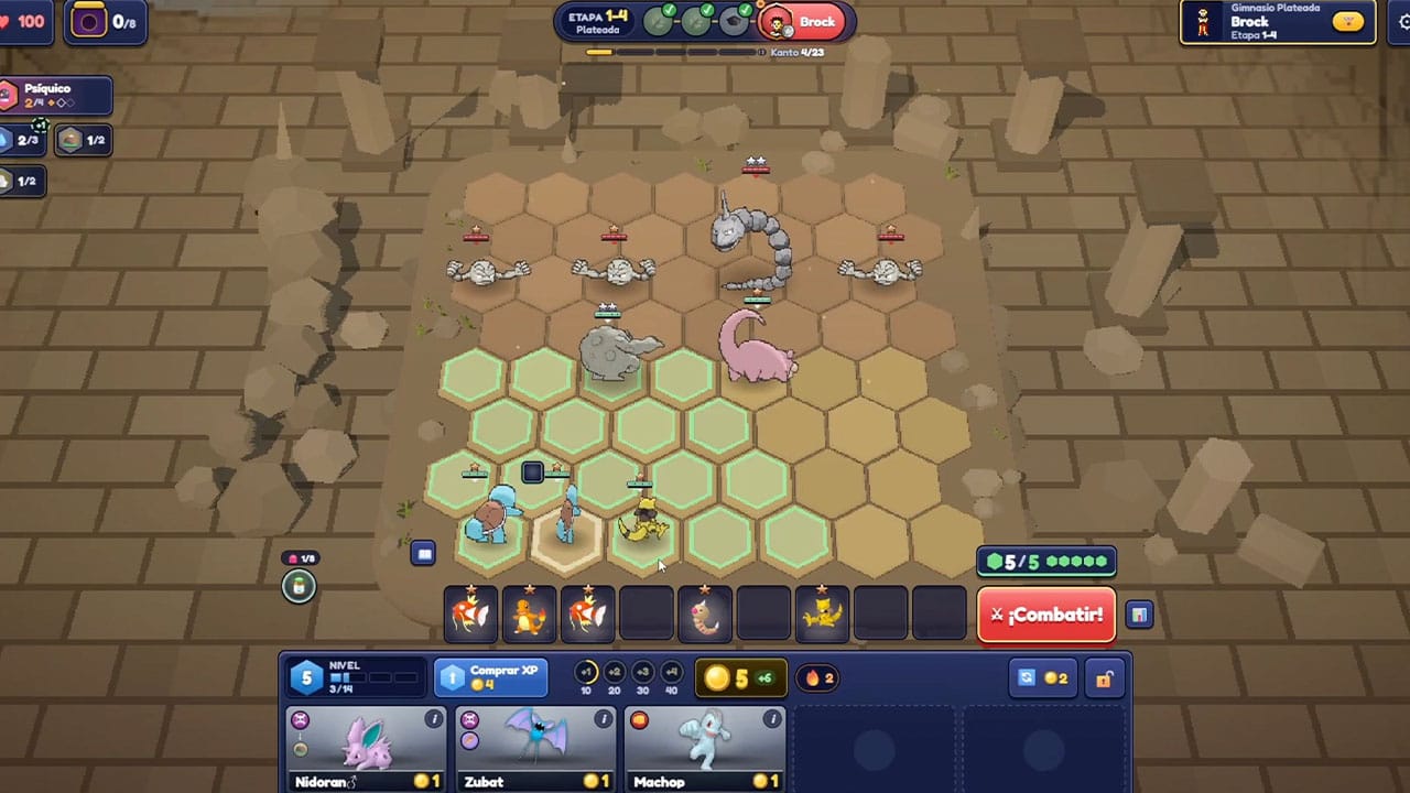 Carapuce comme Pokémon de départ dans Kanto Tactics