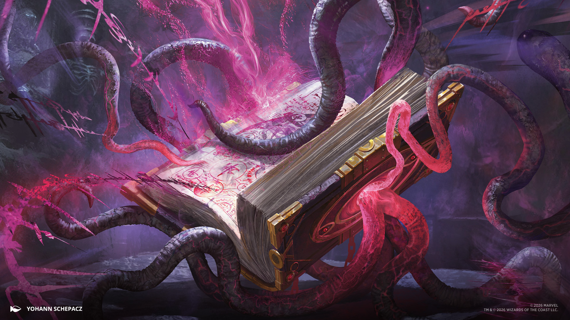 Visuel officiel de Magic: The Gathering Marvel: Darkhold Destiny