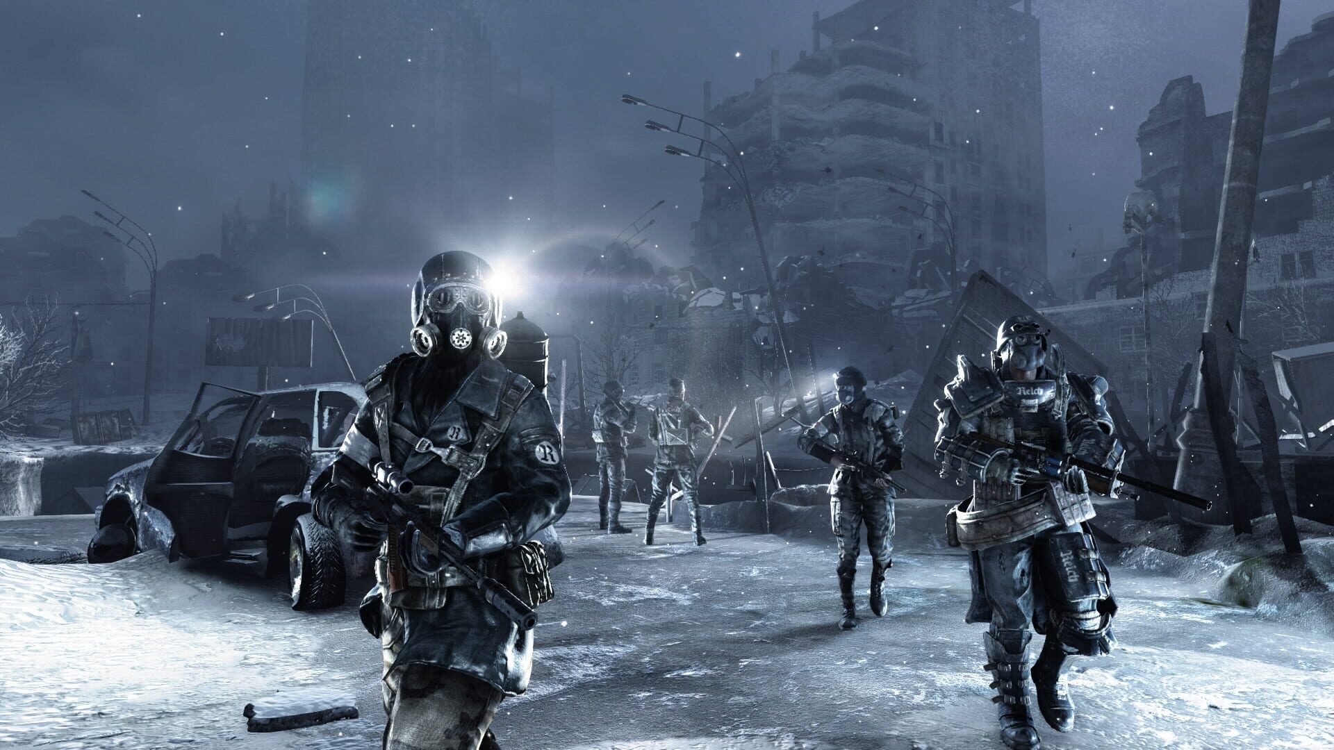 Screenshot de Metro Redux dans une rue enneigée