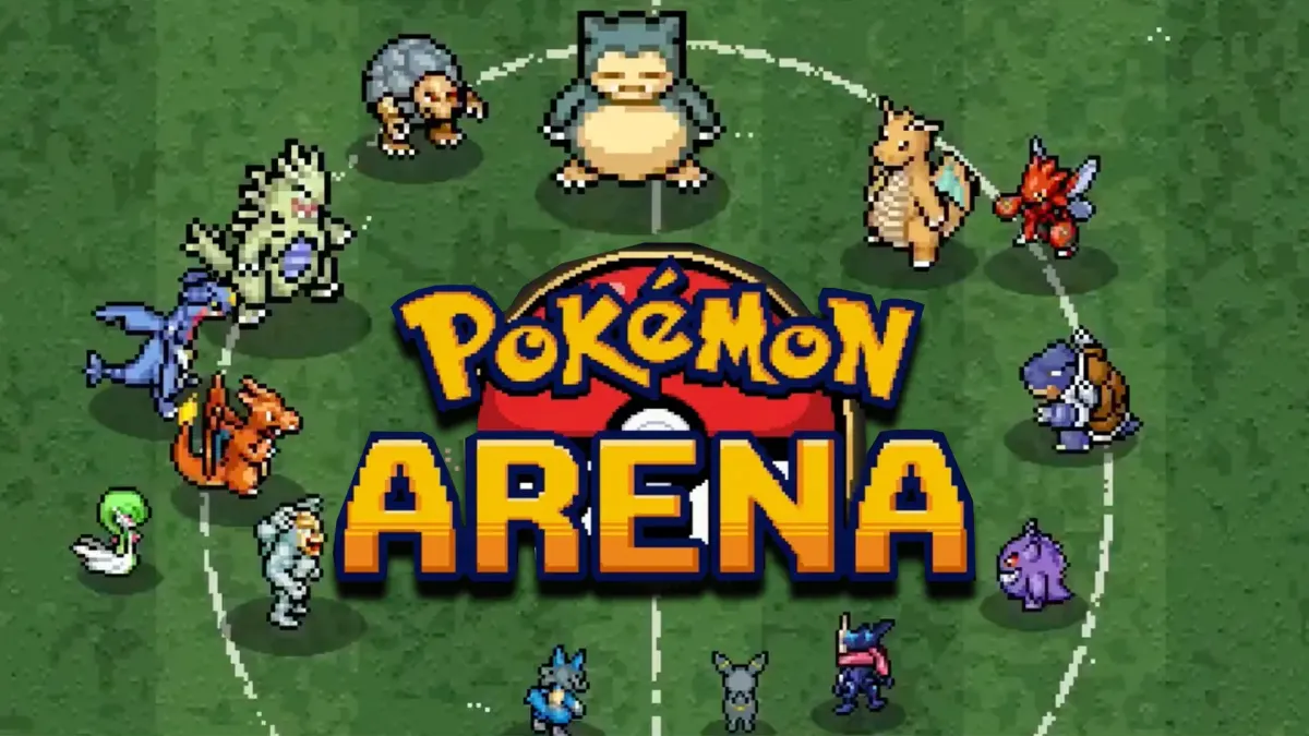 Pokémon Arena 2D logo et sprites rétro