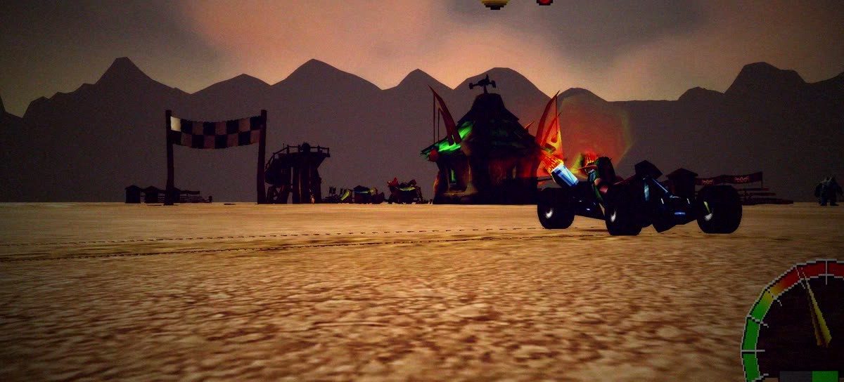 Un kart sur un circuit de World of Kartcraft